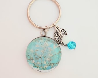 Van Gogh's almond trees cabochon key ring