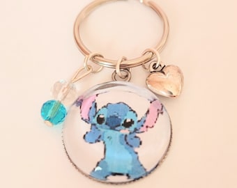 Cabochon stitch key ring