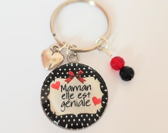 Cabochon key ring mom she is great