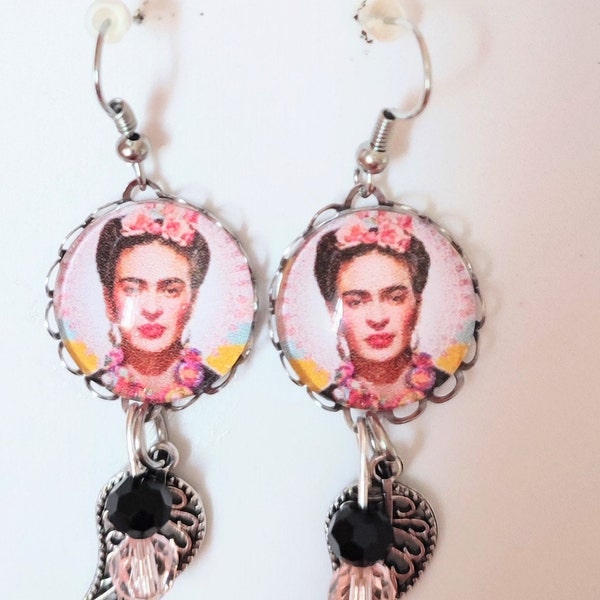 Boucles D'oreilles Pendantes Frida Kahlo – Bronze, Dormeuses