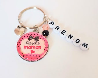 Cabochon key ring my pretty mom customizable first name