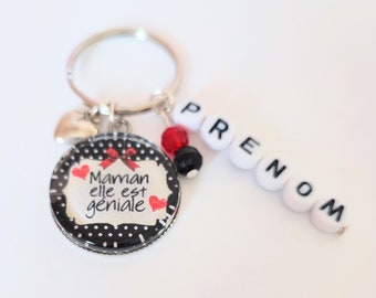 Key ring cabochon mom she is great customizable first name