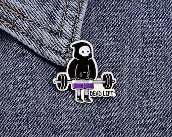 Skeleton Dead Lift Enamel Pin