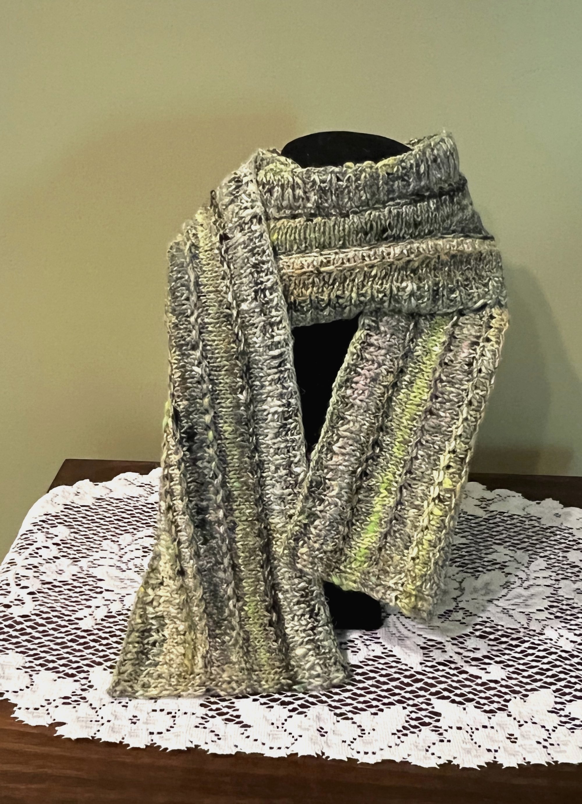 Cotton Wool Silk Hand Knit Scarf Black Grey Green Pink Yellow Orange ...