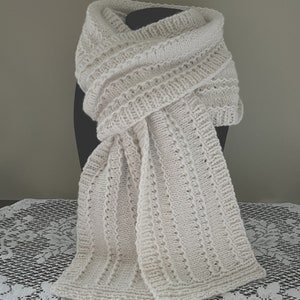 Cashmere Scarf Hand Knit Cream (Item #238)