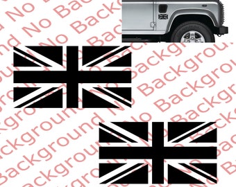 Many Colors- PAIR of UK Flag Black Union Jack Great Britain Vinyl Die Cut Decal Sticker Fits  4x4 Off Road Mini Cooper British Car UK001