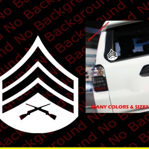 USMC Marines Sergeant E5 SGT Rank Vinyl Decal Die Cut Sticker for Semper Fidelis Veteran/Retired AY013 | Hobbyist License #53324