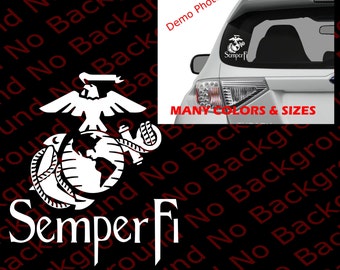 Semper Fi Set of 4 Vinyl Decals for Cars and Truck Decals Decalcomania United States Marine Corps Military Decals for Trucks USMC Decal Window Stickers for Trucks 