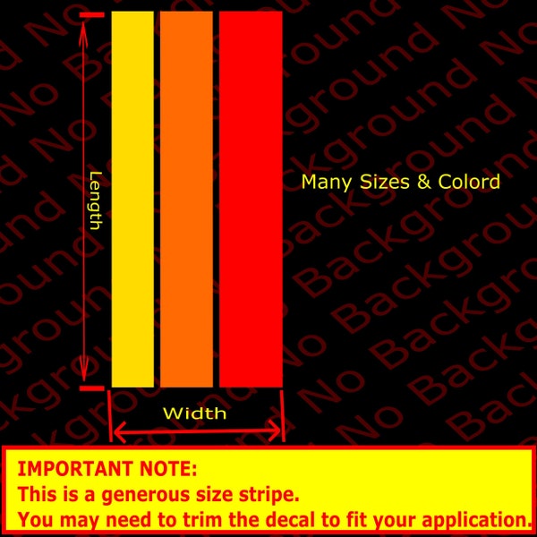 Various width stripes 22" Retro Racing Stripes Rainbow Trio Vinyl Decal Fits 4Runner Tacoma Tundra **Your Own Trimming May Be Required***