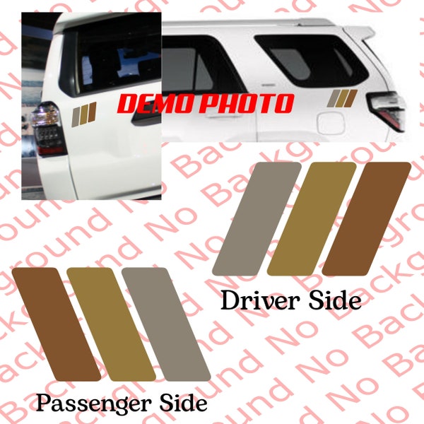 Many Colors & Sizes - Metallic Silver/Gold/Copper Tri 3 Color Retro Racing Stripes Vinyl Die Cut Decal Fits 4RUNNER Tacoma Tundra 4x4 TY009