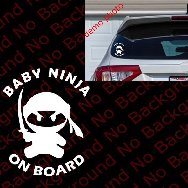 Mad Angry Ninja Baby On Board/In Car Vinyl Die Cut Decal for Car/Window/Cool/Funny/Safety BC005