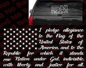 Many Colors - Pledge of Allegiance USA American Flag National Anthem Vinyl Die Cut Decal Sticker Jeep Off Road Star Spangled Banner US019