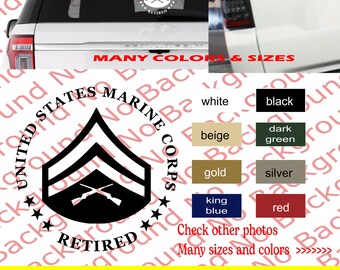 Marines E4 Rank CPL Corporal Die Cut Sticker Vinyl Decal for RETIRED United States Maines Corps AY032 | USMC Hobbyist License #53324