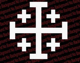 Jerusalem Five-fold Cross Vinyl Decal Die Cut Sticker Heraldic Christian Religious FY174