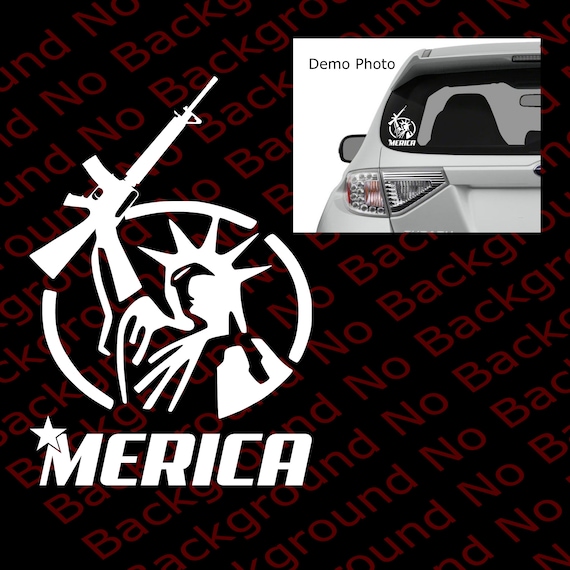 /'Merica Statue Of Liberty Gun Car Truck Window Laptop Case Vinyl Decal Sticker