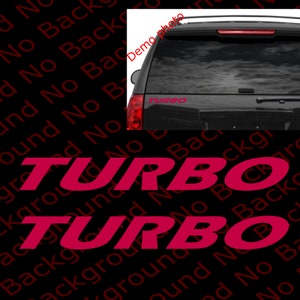 2 pieces x TURBO Door Handle Fender Racing Sports Alloy Wheel Spoke Car Window Vinyl Die Cut Decal  4x4 Off Road RC024