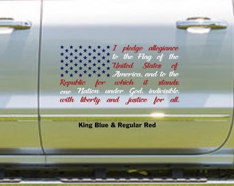 Private Listing -  22" x 11" Pledge of Allegiance USA American Patriotic Flag National Anthem Vinyl Die Cut Decal Star Spangled Banner US019