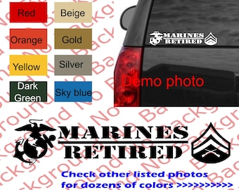 USMC Marines E5 SGT Sergeant Retired EGA Vinyl Decal Die Cut Sticker Eagle, Globe, and Anchor for Semper Fi | Hobbyist License 533-24 AY095