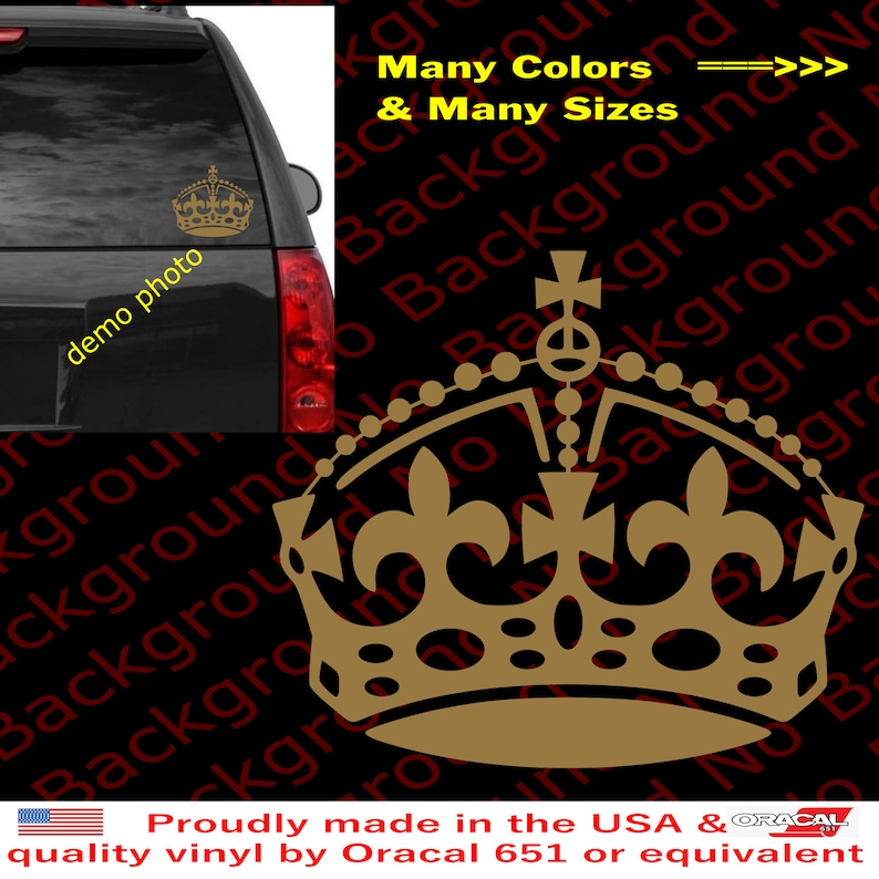 Many Crown Sticker Royal UK King Queen Crown Vinyl Decal Die Cut Sticker | for Car Bumper ...