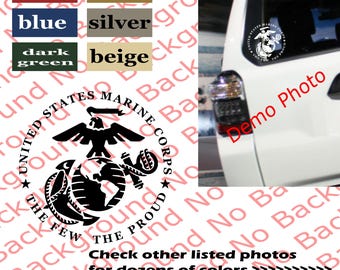 Marines EGA The Few The Proud Die Cut Sticker Vinyl Decal for Retired Veteran United States Maines Corps AY096|USMC Hobbyist License #53324