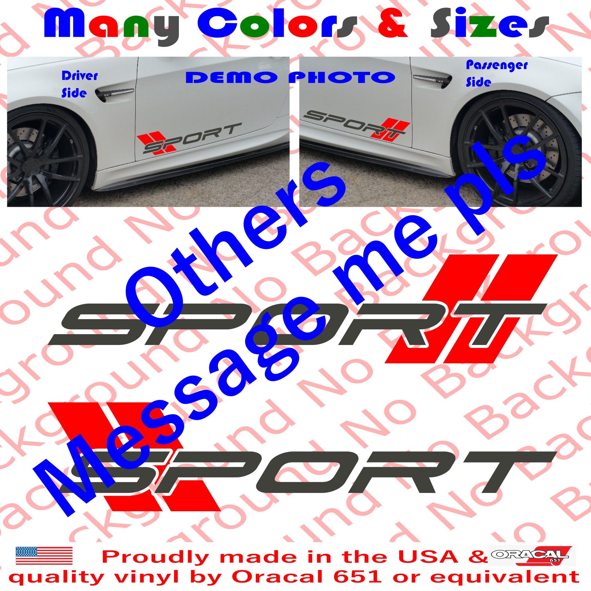 Street Racing Colors Many Colors & Sizes - PAIR X Street Racing Stripe SPORT Decals ...