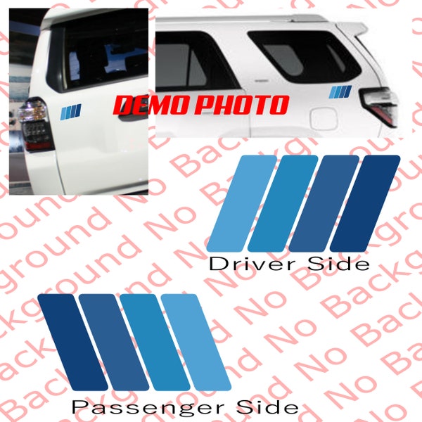 Many Sizes & Custom Colors - 4 Color Blue Retro Racing Stripes Gradient Vinyl Die Cut Decal Fits 4RUNNER Tacoma Tundra Off Road TY009