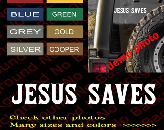 Jesus Saves Vinyl Die Cut Decal Sticker Bible God John 3:16-18. 16 For God for Christian Car Window Fender Bumper JS028