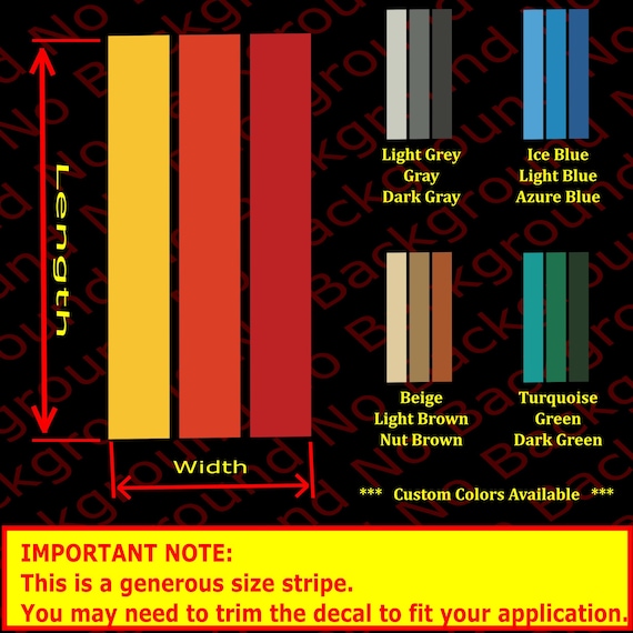 Retro Heritage Racing Stripes Rainbow Vinyl Die Cut Decal Fits Toyota 4Runner Tacoma Tundra **Your Own Trimming May Be Required*** TY009