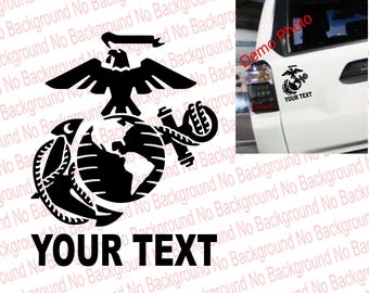 USMC Hobbyist License #533-24: Custom Text Marines EGA Logo Die Cut Vinyl Decal For Semper Fidelis  Eagle, Globe, and Anchor Veteran AY012C