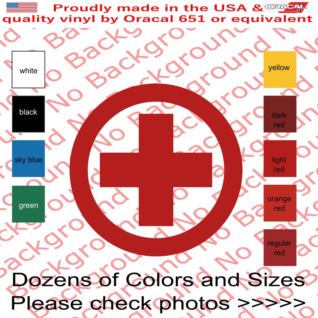 Red Cross Vinyl Die Cut Decal Sticker | Medical First Aid Kits Sign ...