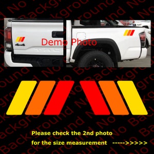 Many Colors & Sizes - Tri 3 Color  Retro Racing Stripes Rainbow Vinyl Die Cut Decal Fits 4RUNNER Tacoma Tundra All Wheel Drive Sports TY009