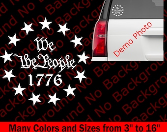 constitution 2a, bill of rights patriotic laptop for tumbler We The People 6\u201d white vinyl decal sticker stocking stuffer car window