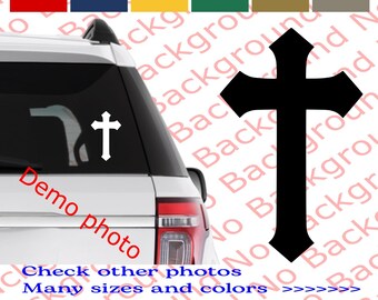 CROSS Faith Crucifix Vinyl Decal God Love Church Pray Faith Jesus Christ Holy Christian | Religion Many Color & Size JS021C