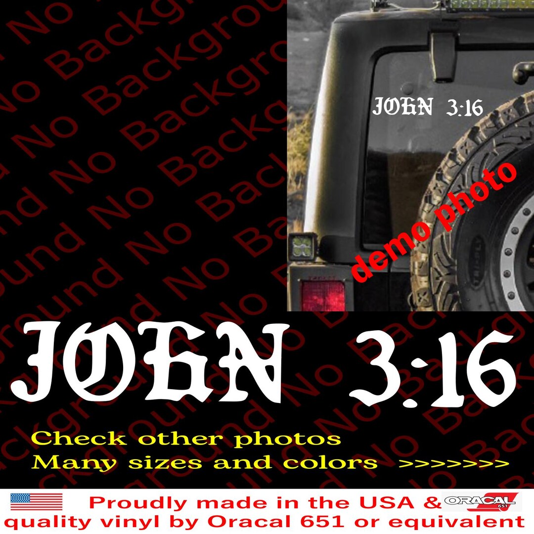 JOHN 3:16 Vinyl Die Cut Decal Sticker Jesus Christ Religious God Bible ...