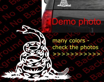 Don't Dont Tread On Me Molon Labe 2A Vinyl Decal Rattle Snake Gun Rights Sticker |  2nd Amendment  | for Car Many Colors & Sizes - FA127A