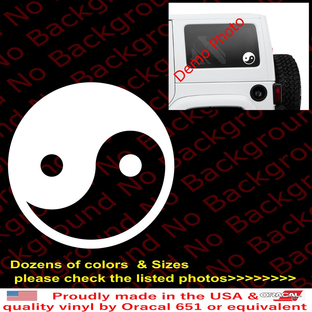 Yin Yang Die Cut Vinyl Decal - Taijitu Tai Chi Kung Fu Chinese ...