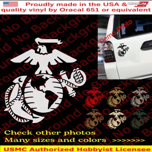 USMC Hobbyist License #53324: United States Marine Corps Die Cut Vinyl Decal Semper Fidelis  Eagle, Globe, and Anchor EGA for Retired AY012