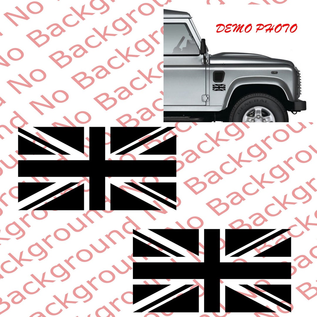 Many Colors- PAIR of UK Flag Black Union Jack Great Britain Vinyl Die ...