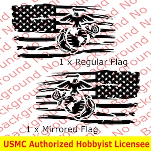 USMC Ega Marines Veteran Distressed USA Flag Vinyl Window Decal Globe Eagle Anchor Semper Fi AY056  ***   USMC Hobbyist License #53324***