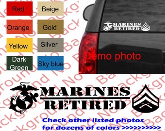 USMC Marines E4 CPL Corporal Retired EGA Vinyl Decal Die Cut Sticker Eagle, Globe, and Anchor for Semper Fi | Hobbyist License 533-24 AY095