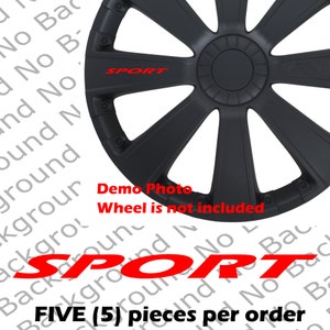 Many Colors & Sizes - Set of 5 pieces x SPORT Racing Door Handle Wheel Rims Spoke Side Mirrors Vinyl Decal Sticker for Performance Car RC133