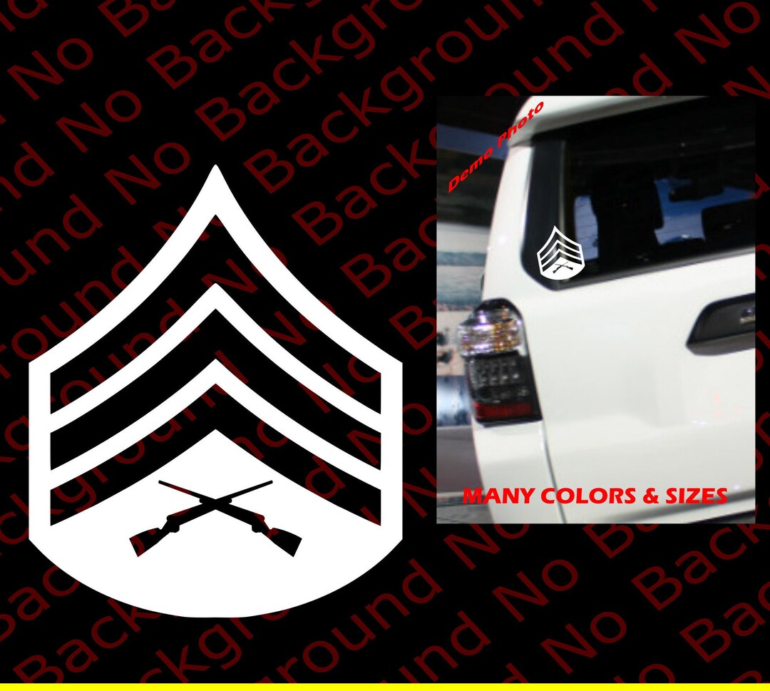 Usmc Marines Sergeant E5 Sgt Rank Vinyl Decal Die Cut Sticker For