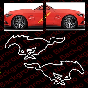 Many Colors/Sizes: One Pair x Outline Only Running Horse Fits Mustang Pony Vinyl Die Cut No Background Decals Car Truck Car Window FD001