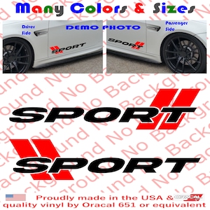 Many Colors & Sizes - PAIR x Street Racing Stripe SPORT Decals Motorsports R Performance for Car Door Side Fender Charger Challenger RC145