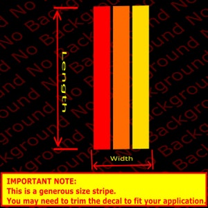 26&quot; x Many Width - Retro Racing Stripes Rainbow Vinyl Die Cut Decal Fits 4Runner Tacoma Tundra **Your Own Trimming May Be Required*** TY009