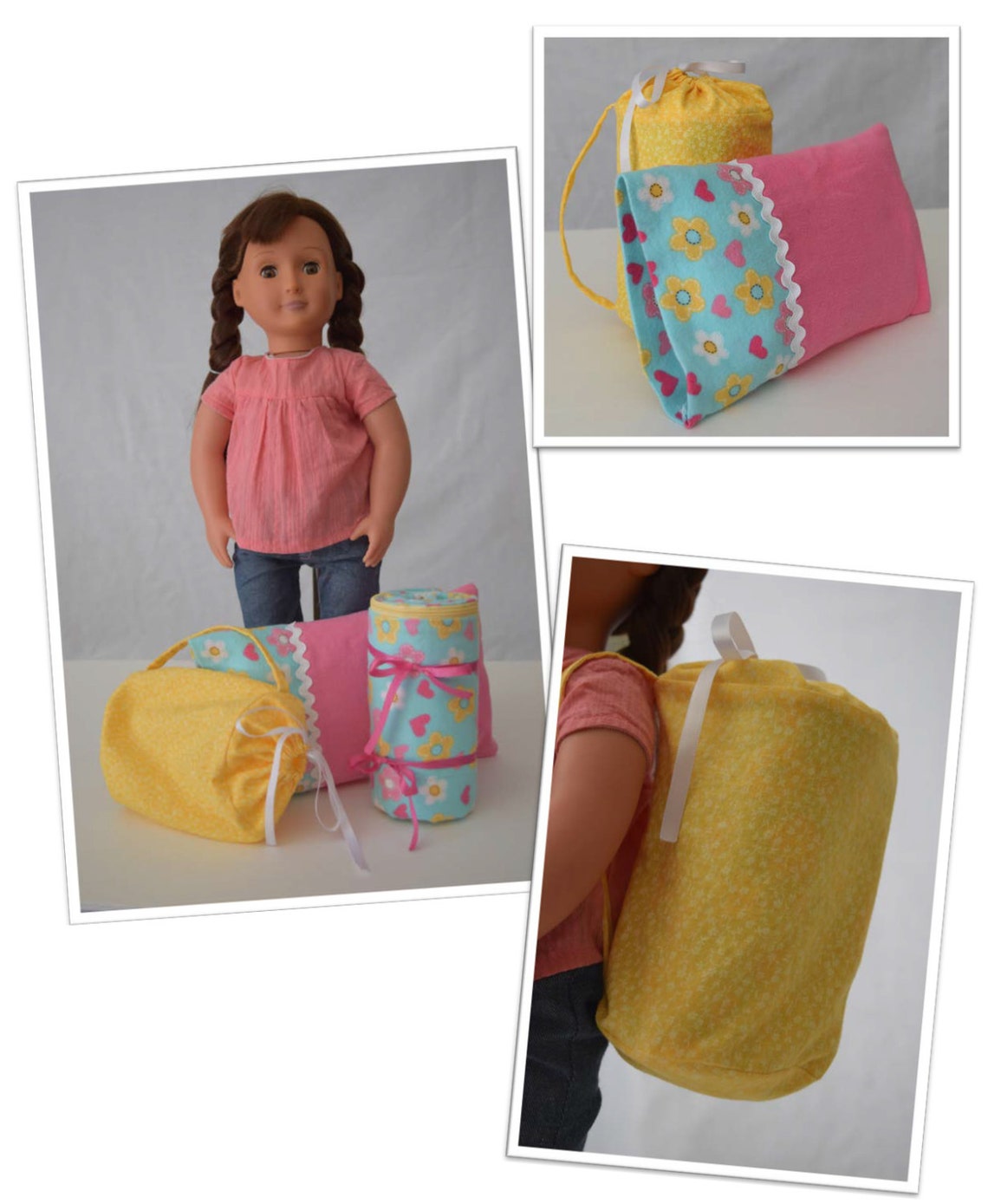 American Girl Sleeping Bag Pattern Pillow Pillow Case Etsy