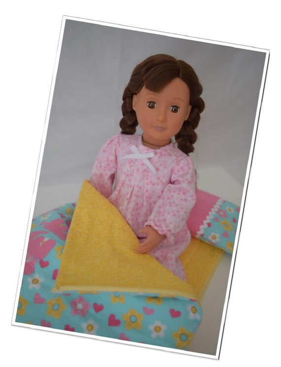 American Girl Sleeping Bag Pillow Pillow Case Carrying Case Etsy