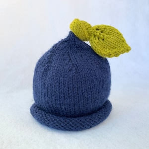 Navy Blueberry Hat with Rolled Brim for Babies, Toddlers, Kids, Adults