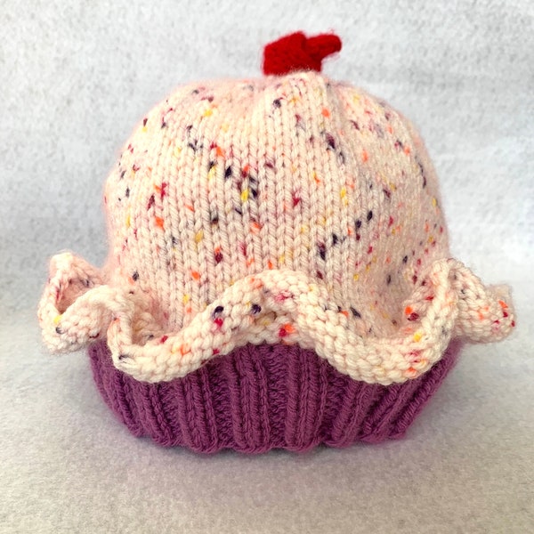 Cupcake Hat with Pink Frosting for Babies, Toddlers, Kids, Adults