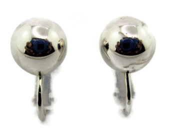 NAPIER Silver Ball Earrings/11mm Silver Tone Beads clip-Ons